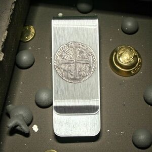 Silver ATOCHA coin money Clip in stainless steel